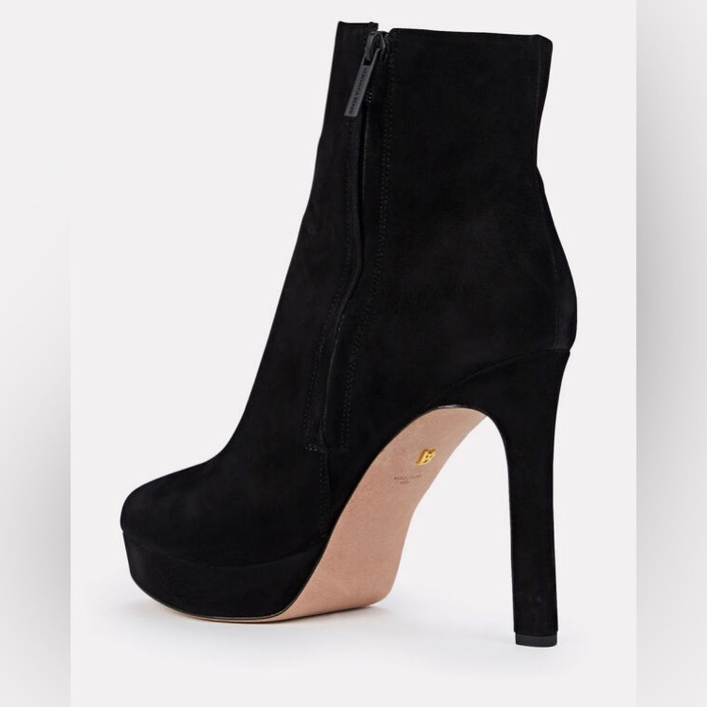 Veronica Beard Dali Suede Platform Ankle Boots, Black, New, Size 8 - Picture 5 of 16